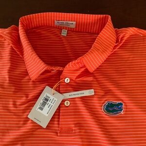Peter Millar, University of Florida, Knit Polo, Size XXL, Orange Stripe